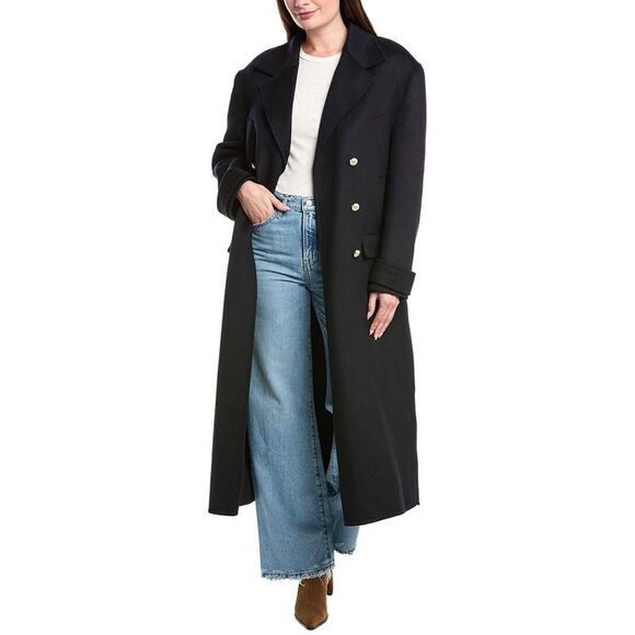 Sandro WomensWool Trench Coat Blue